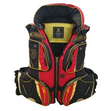 Спасательный жилет "SBART" F03 р. XL, накладные карманы, материал полиэстер, цвет: черно-красный
