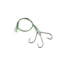 Поводок стальной NAMAZU Leader 1х7 Nylon Coated Green, d-0,39 мм, L-20 см, с одинарным крючком/N-LS3