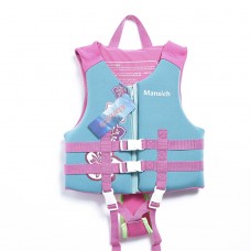 Спасательный детский жилет "SBART" K04  р. M, материал неопрен, цвет: розово-бирюзовый