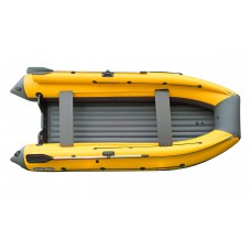 Лодка REEF-360 F НД ТРИТОН  стеклопластиковый интерцептор тем.серый/желтый