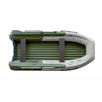 Лодка REEF-370 Fi нд ТРИТОН S MAX стеклопластиковый интерцептор хаки/серый