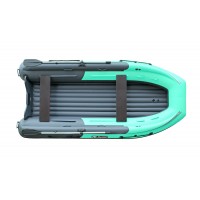 Лодка REEF-370 Fi нд ТРИТОН S MAX стеклопластиковый интерцептор  тем.серый/бирюза