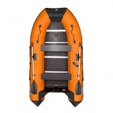 Лодка " Алтай - 320L " оранжевый/черный , Жесткий пайол 9мм + киль, Тонар
