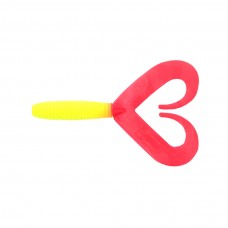 Твистер YAMAN PRO Loop-Two, р.4 inch, цвет  #06 - Chartreuse/red (уп.5 шт)/YP-LT4-06