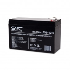 Батарея "SVC" AV9-12/S, Свинцово-кислотная 12В 9 Ач, Вес: 2,5 кг, Размер в мм.: 151*65*100