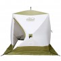 Палатка зимняя куб СЛЕДОПЫТ "Premium" 2,1х2,1 м, 4-х местная, 3 слоя, цв. белый/олива PF-TW-14