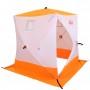 Палатка зимняя куб СЛЕДОПЫТ 1,5 х1,5 м, Oxford 210D PU 1000, 2-местная, цв. бело-оранж PF-TW-09