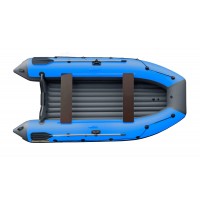 Лодка REEF-390 нд ТРИТОН стеклопластиковый интерцептор т.серый/голубой