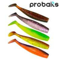 Съедобная силиконовая приманка с запахом (Виброхвост)  "ProBaits"  5 шт в ассортименте