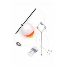 Снасть "Толстолобик" светящийся поплавок100 гр. 2 режима свечения/груз.капля 40гр/батарейка/бел.крас