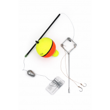 Снасть "Толстолобик" светящийся поплавок 60 гр. 2 режима свечения/груз.капля 40гр/батарейка/жел.крас