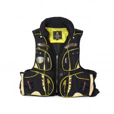 Спасательный жилет "SBART" F03 р. XL, накладные карманы, материал полиэстер, цвет: черно-желтый