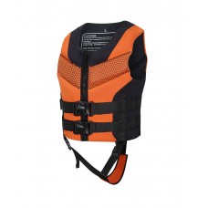 Спасательный детский жилет "SBART" V5015 р. S, материал неопрен, цвет: черно-оранжевый